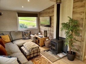 Smart TV, lareira, DVD player, videoteca