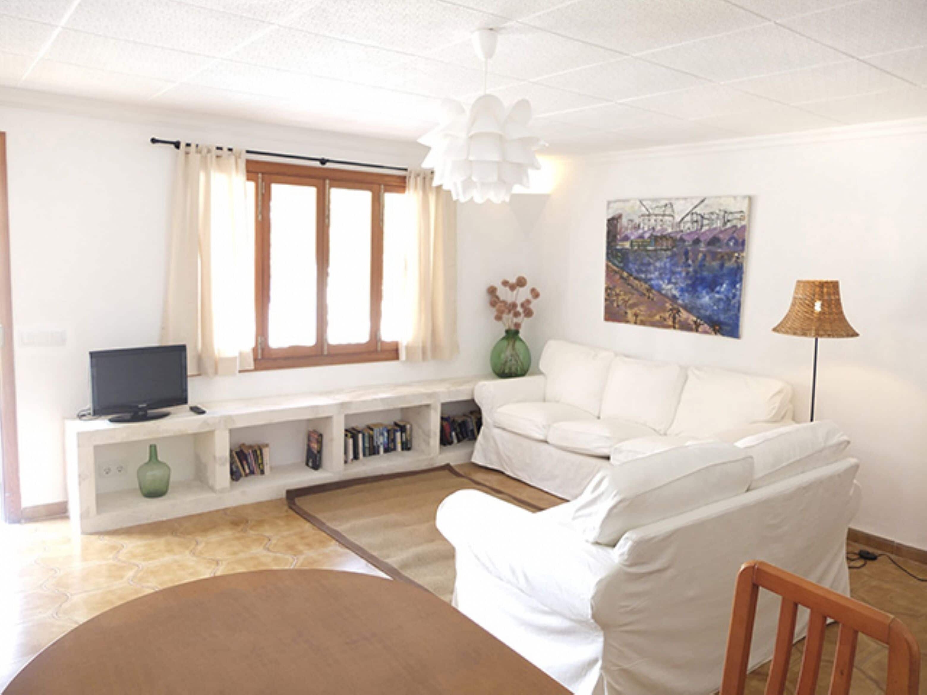 Televisie, een dvd-speler en boeken