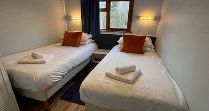 Stylish, nautical themed chalet, in peaceful woodland setting, close to St Ives
