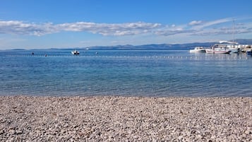 Beach nearby, sun loungers
