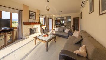 TV, fireplace, table tennis