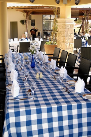 Outdoor banquet area