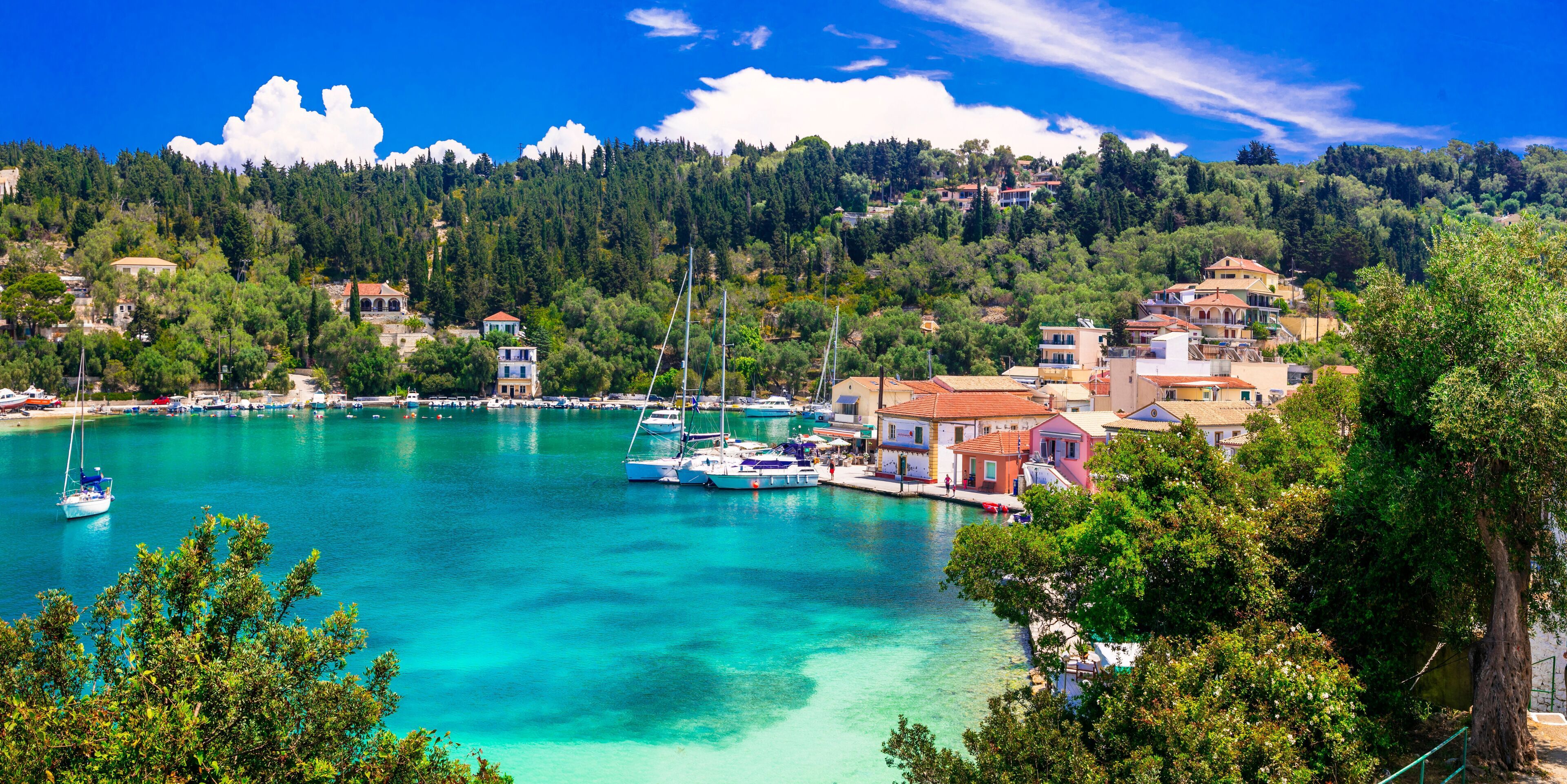 Charming harbor views of Lakka village