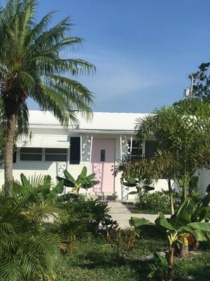 Surrounded by lush greenery, this charming building offers a peaceful retreat.
