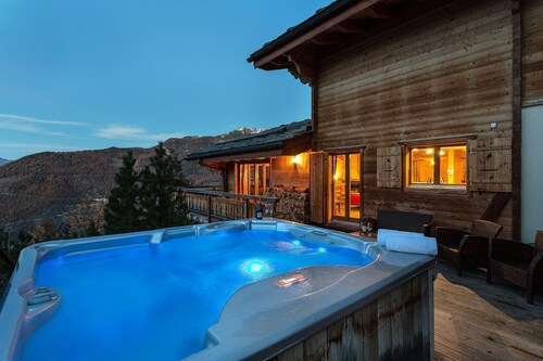Chalet le Grand Ours - Jacuzzi Sauna Views Ski-In Ski-Out - La Tzoumaz, 4 Vallees