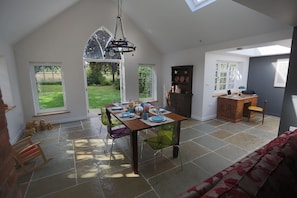 Dining - Historic Royal Kent cottage surrounded by large gardens & private swimming pool (Ashford)