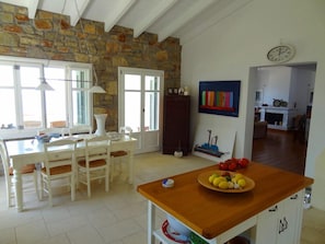 Dining - Private Villa, Swimming pool, Garden, Amazing panoramic sea view, Near beach (Skaloma)