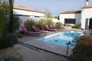 Outdoor pool, a heated pool - country house renovated with charm (st george d oleron)