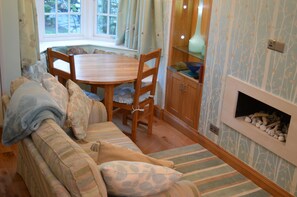 TV, fireplace, DVD player