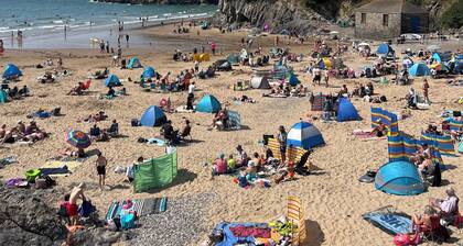 Beach Chalet Caswellin lahdella, Mumbles, Swansea, Etelä-Wales