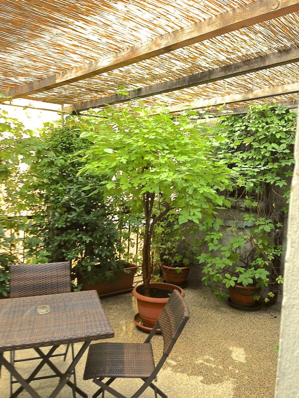 Outdoor dining - Sunny apartment with large terrace a stone's throw from Rialto Bridge, free wifi (Venezia)