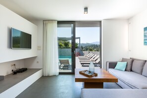 Fernseher, Kamin, DVD-Player, Bücher