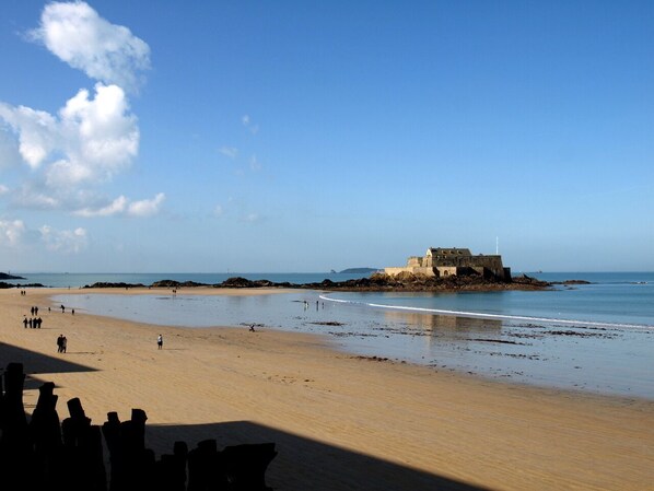 Playa en los alrededores y camastros 