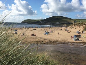 Beach nearby, sun loungers