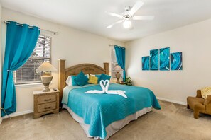 5 bedrooms, in-room safe, iron/ironing board, travel cot