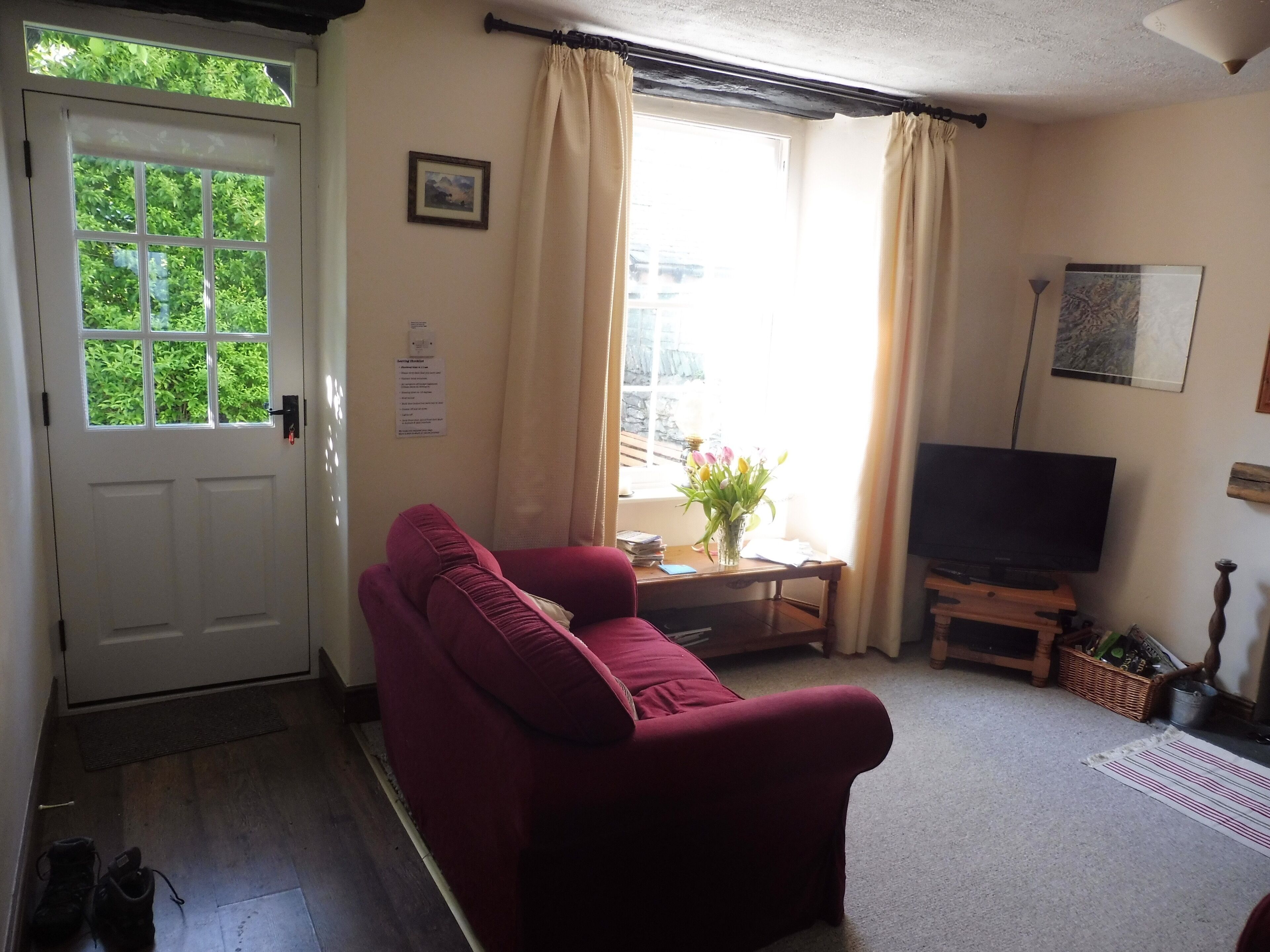 智能電視、壁爐、書籍