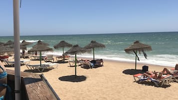 Beach nearby, sun loungers