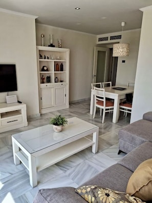 TV, DVD player, stereo