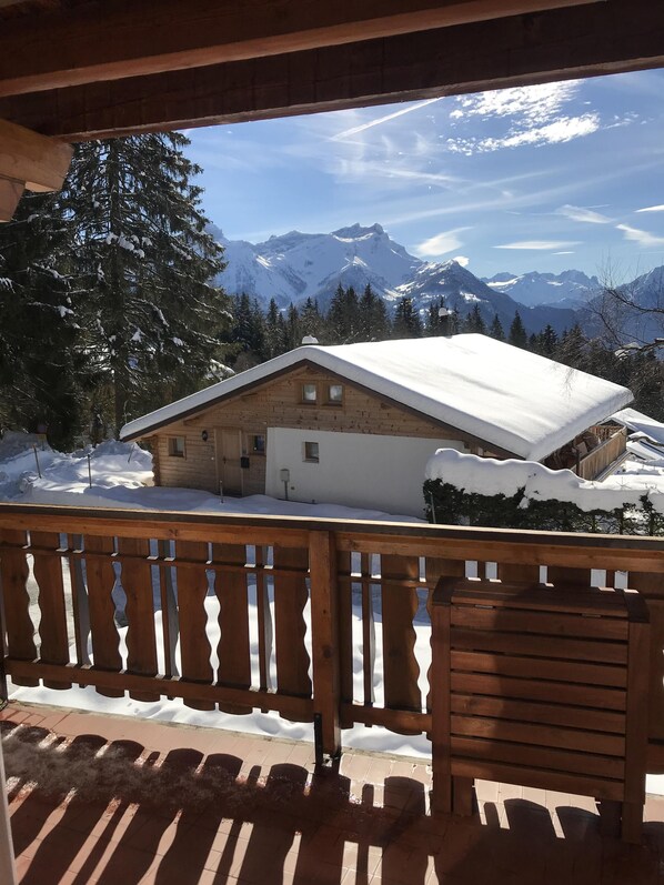 Property grounds - 2 Bedroom apartment in Chalet for ski / summer hols. Fantastic views of Alps (Villars sur Ollon)