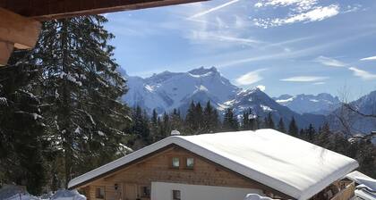 2 Schlafzimmer Apartment in Chalet für Ski / Sommerferien. Fantastische Aussicht auf die Alpen