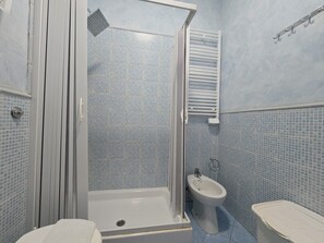 Ducha, secador de pelo, bidé y toallas