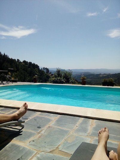 Bela Vista Alqueve, piscina privada con impresionantes vistas y cabaña de pizarra