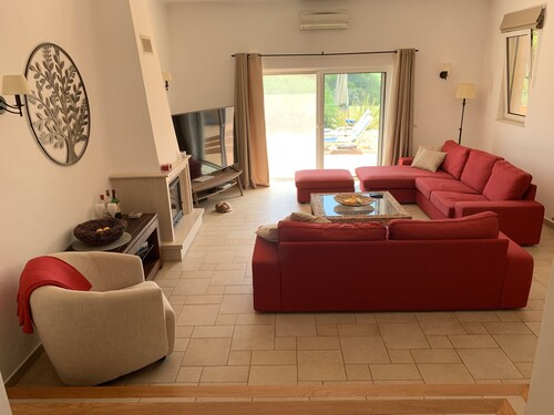 Large detached three bedroom villa with heated infinity pool and BBQ area.