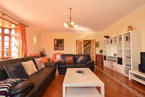 Smart TV, chimenea, reproductor de DVD y futbolito 