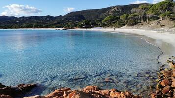 Beach nearby, sun loungers