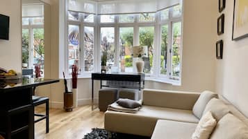 TV, DVD player, books