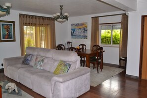 Smart TV, DVD player, table football, books