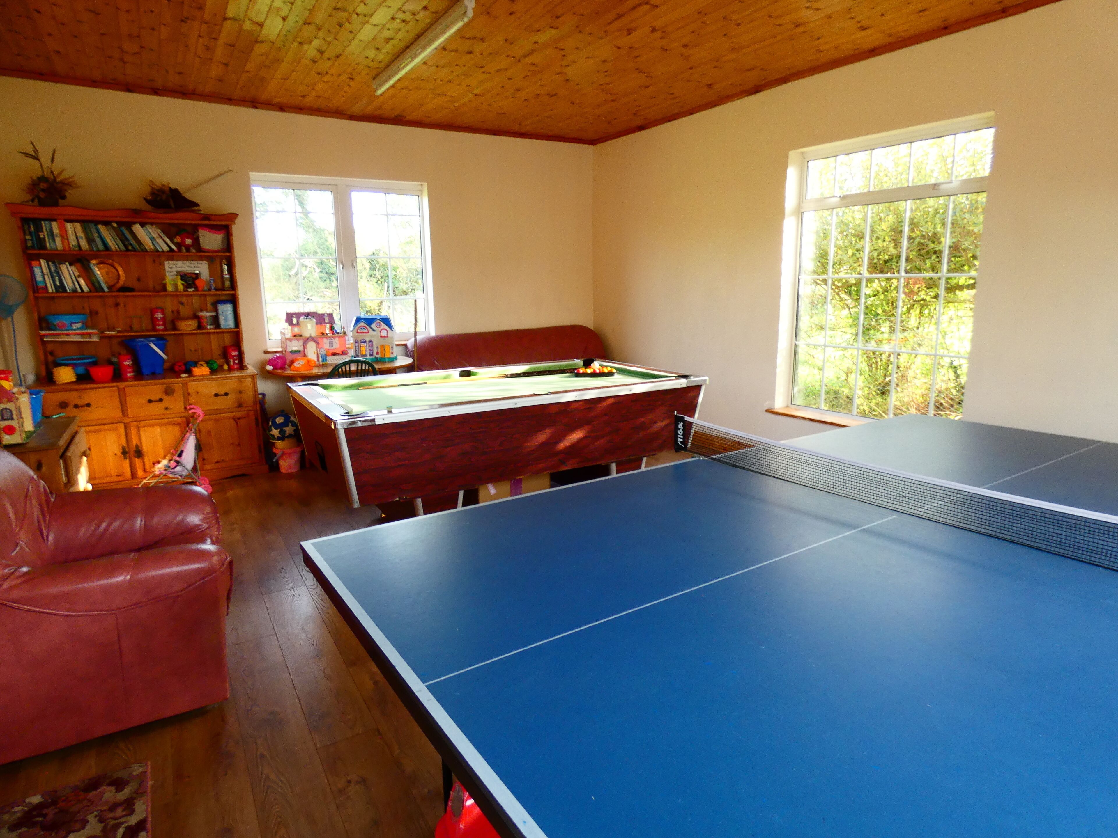 Games room Table Tennis Table. footballs.sand buckets .shovels. rackets