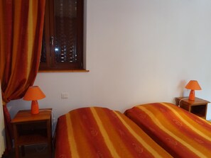 1 bedroom, iron/ironing board, travel cot, bed sheets
