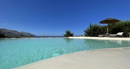 Panoramic villa with luxury pool, terrace and sea view