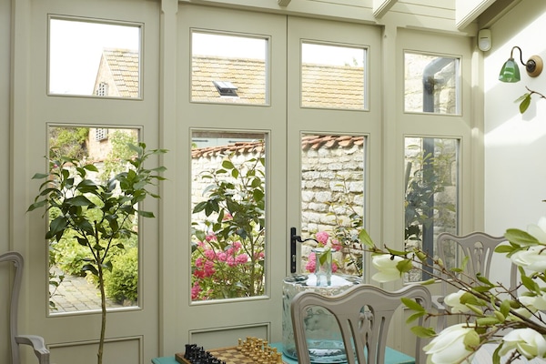 View of rear garden from conservatory
