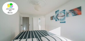 3 bedrooms, desk, iron/ironing board, travel crib