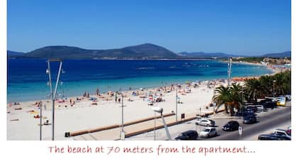 100 meters from the beach for 2-6 persons, 3-bedrooms apartment + little garden