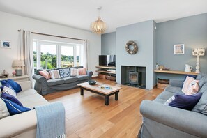 Älytelevisio, takka, DVD-soitin, pöytätennispöytä