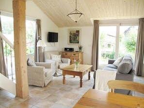 TV, DVD player, stereo