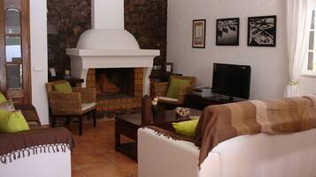 TV, fireplace, DVD player