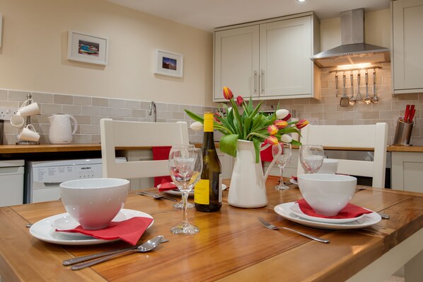 Fridge, microwave, oven, stovetop - Bank Conversion with Roof Top Garden close to centre of Ancient Coaching Village (Belford)