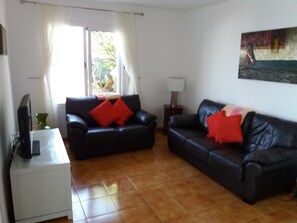 Fernseher, DVD-Player, Bücher