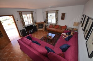 Smart TV, fireplace, video games, DVD player - La Peruela. A Spacious 4 Bed Rural Villa with private pool and stunning views  (Malaga)