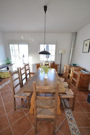 Dining - La Peruela. A Spacious 4 Bed Rural Villa with private pool and stunning views  (Malaga)