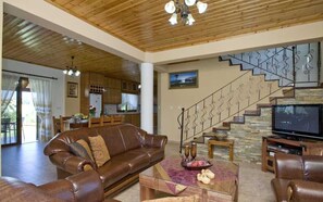 Fernseher, Kamin, Tischtennisplatte