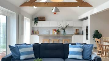 Smart TV, DVD player, books, video library
