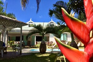 Pool - PROMO. Luxury Villa and Tradition Creole. Residential, quiet. The beach 400 meters away. (Grand-Baie)