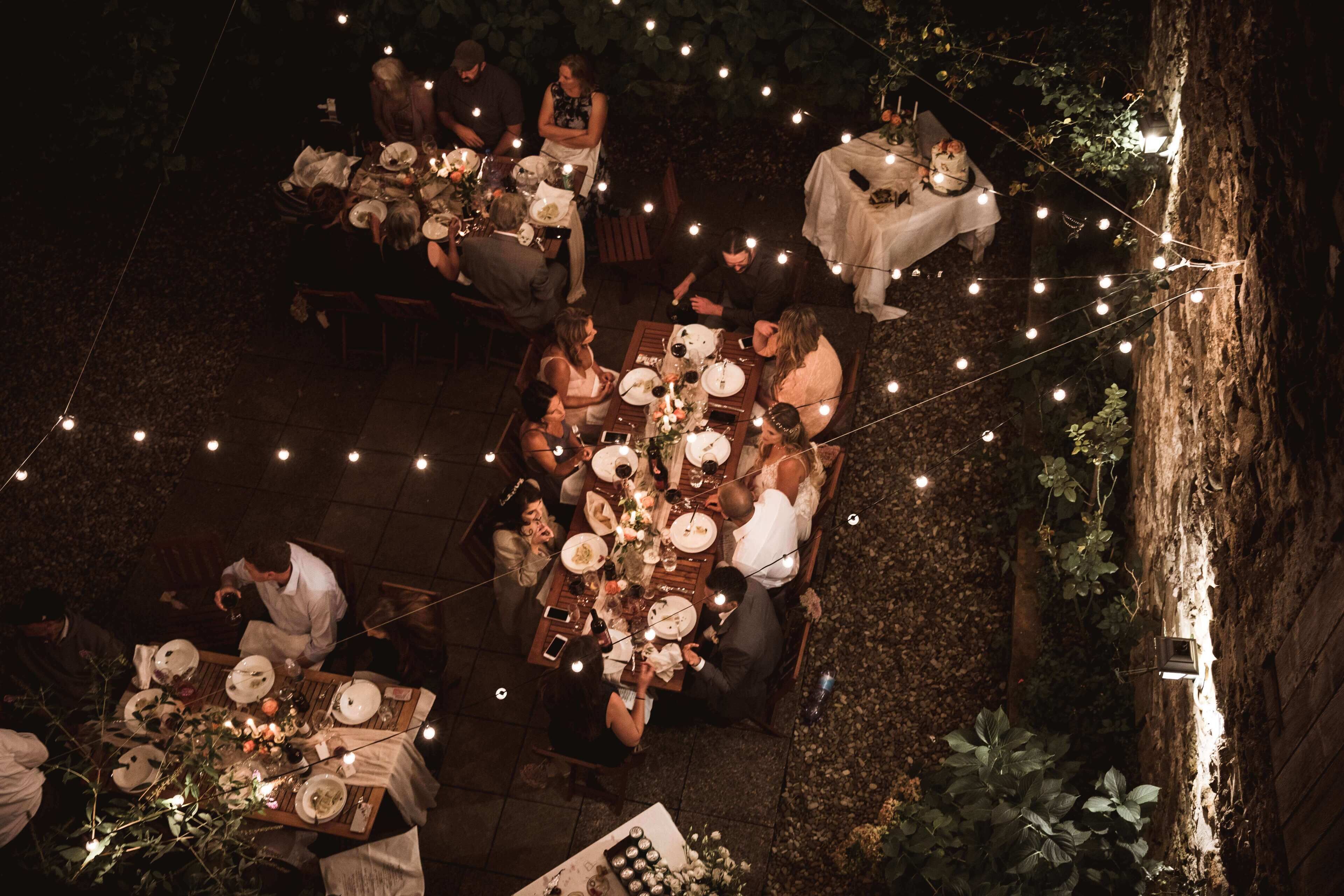 Outdoor banquet area