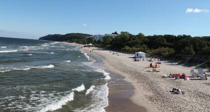 Thatched cottage on Woliner National Park overlooking the Neuendorfer See