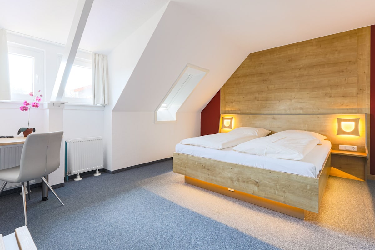 comfort double room | desk, laptop workspace, soundproofing, free cots/infant beds